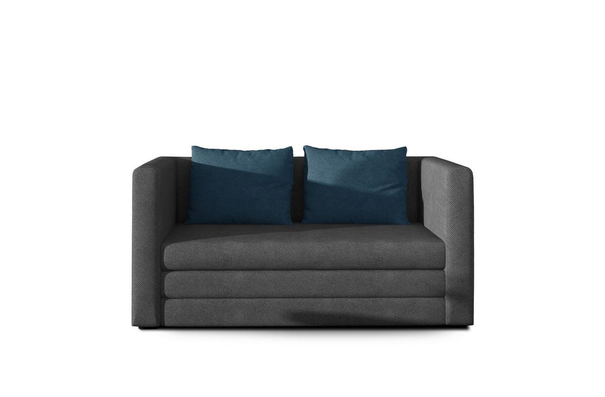 Schlafsofa Neva Blau, Grau, B: 132 Cm - Blau/Schwarz, Design, Textil (132/62/70cm) - MID.YOU
