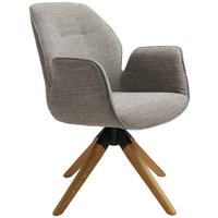 Drehstuhl Savona Grau Eiche mit drehbarer Sitzfläche - Naturfarben/Grau, MODERN, Holz/Textil (61/84/62cm) - MID.YOU