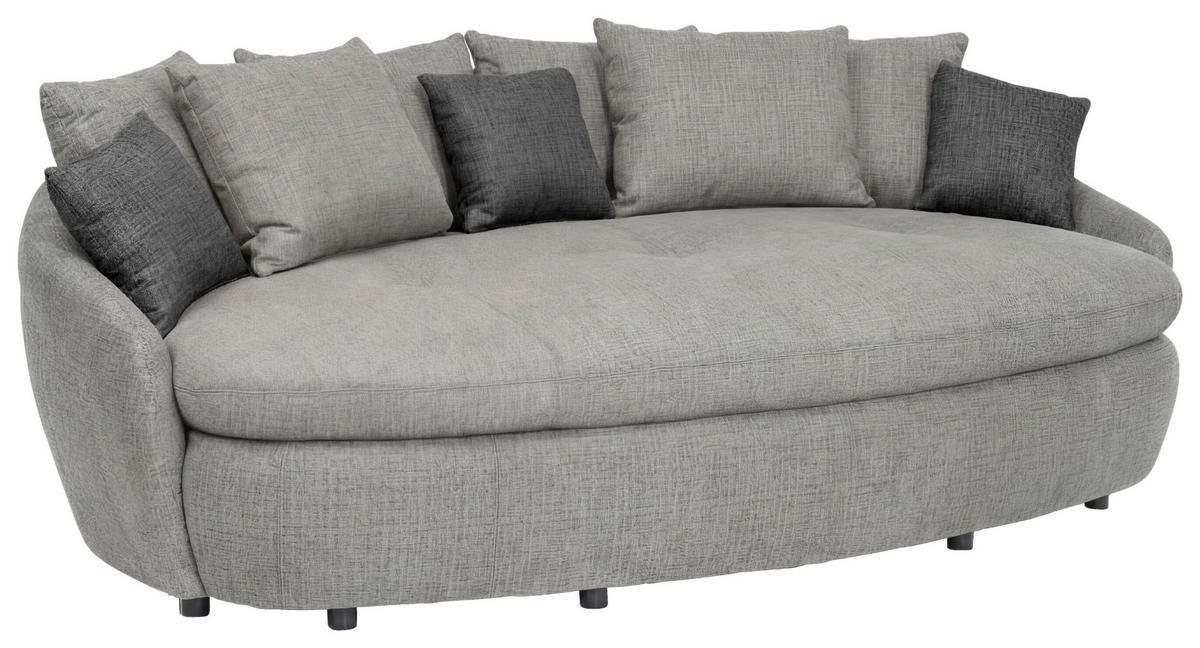 Megasofa Aruba 2 Silberfarben B: 238 cm - Silberfarben/Schwarz, Trend, Textil (238/80/140cm) - Luca Bessoni