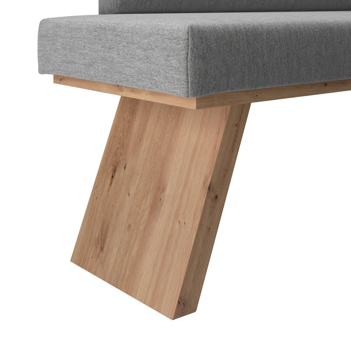 Eckbank Emma Ii - Eichefarben/Grau, KONVENTIONELL, Holzwerkstoff/Textil (185/150cm)