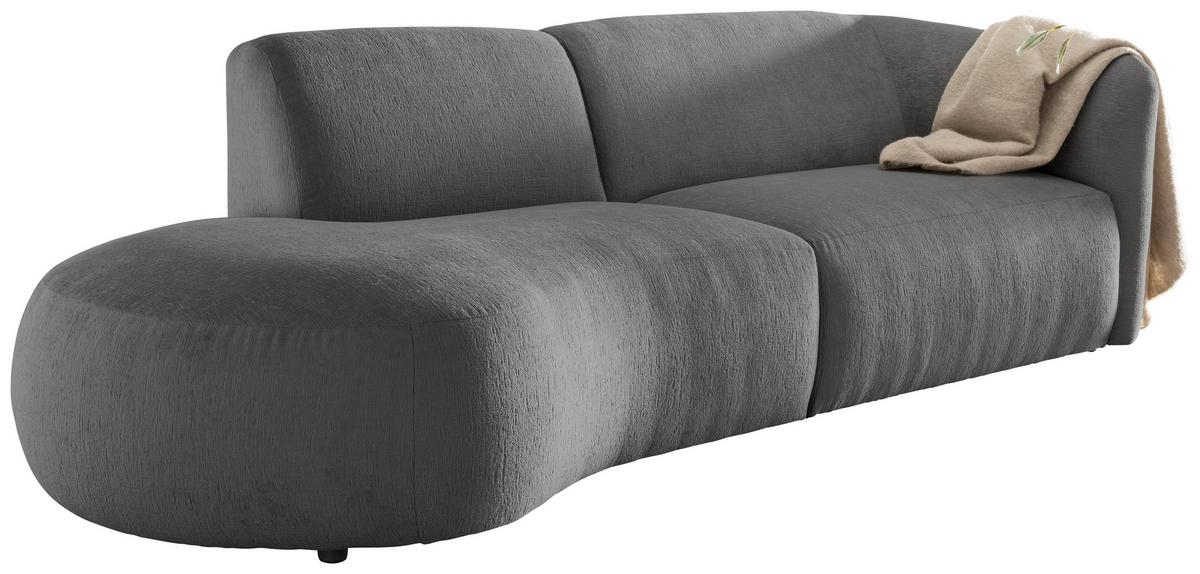 Ecksofa Jesi, Graubraun S: 107x238 Cm - Graubraun/Schwarz, MODERN, Textil (107/238cm) - Livetastic