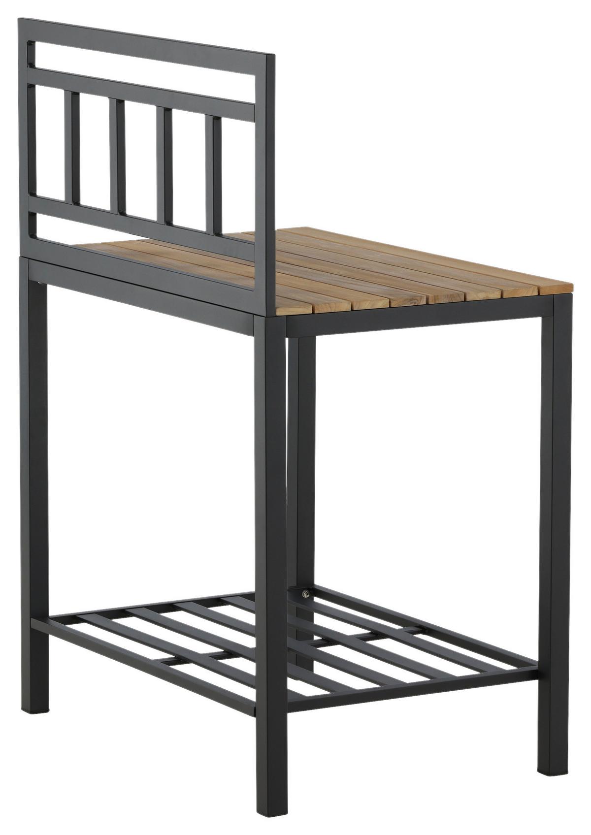 Outdoorküche Mexico - Schwarz/Teakfarben, KONVENTIONELL, Holz/Metall (90/127/60cm) - Gardenson