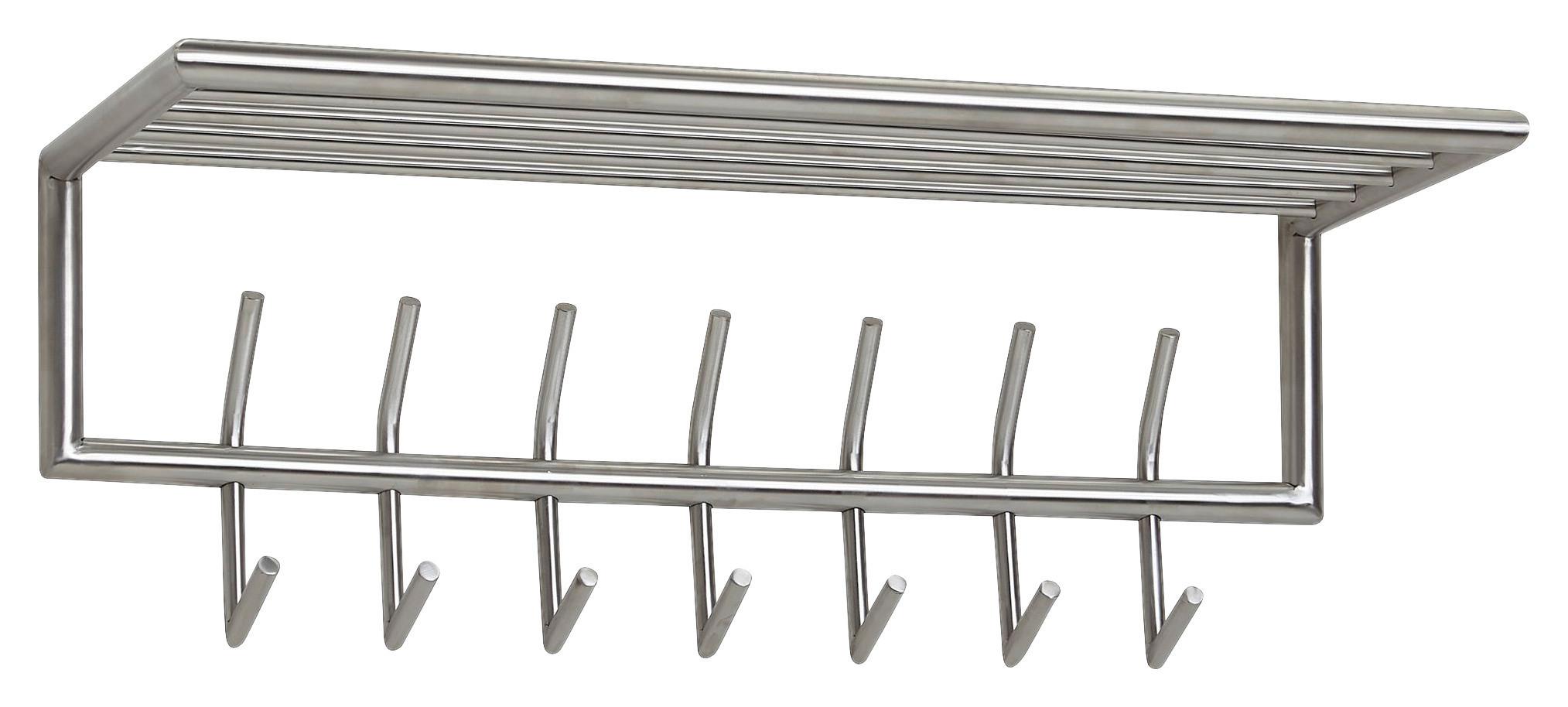 Wandgarderobe Wohnling Silberfarben B:74,5cm - Silberfarben, MODERN, Metall (74,5/29/30cm) - MID.YOU