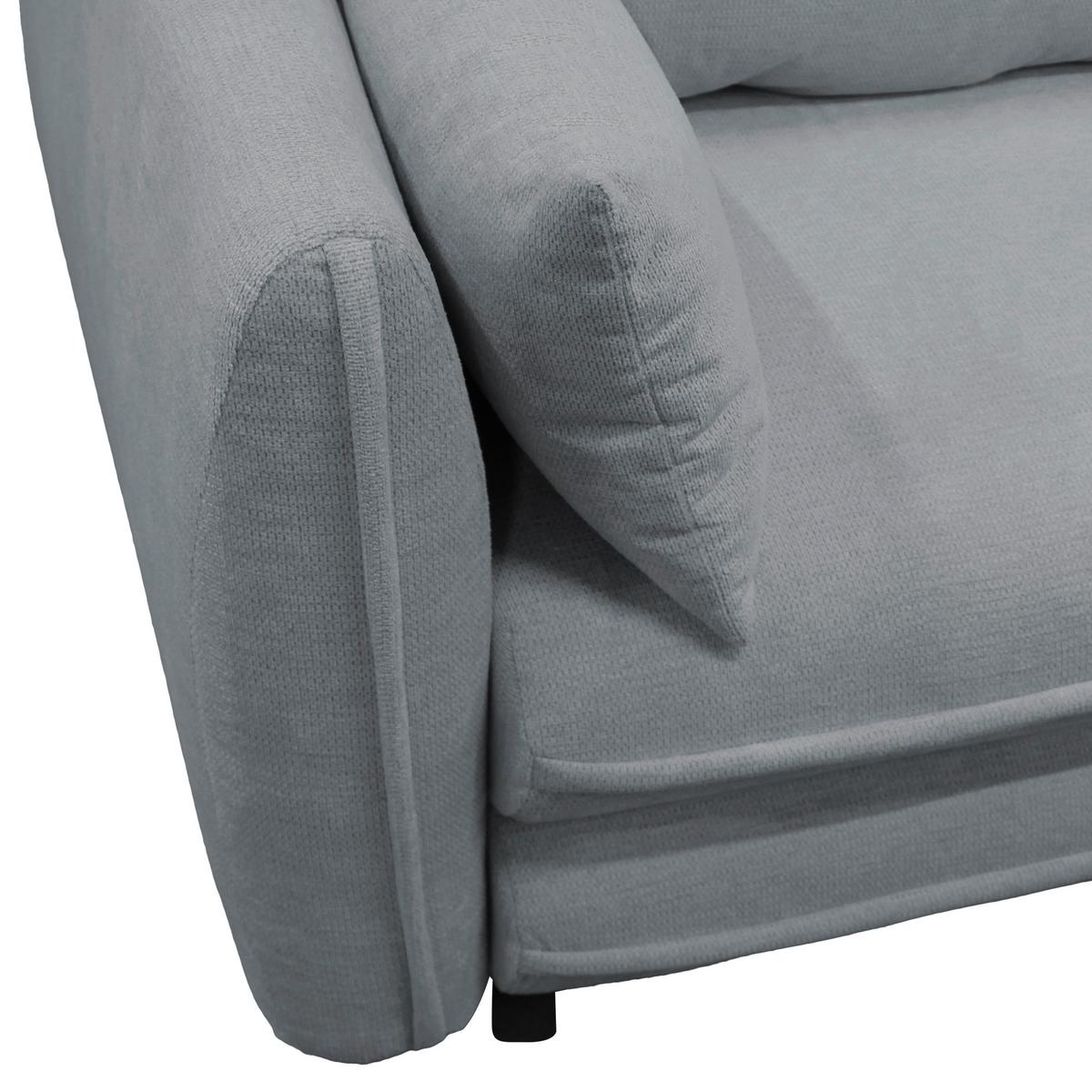 Ecksofa Vivaldi Grau S: 240x201 cm - Schwarz/Grau, Design, Textil (240/201cm) - MID.YOU