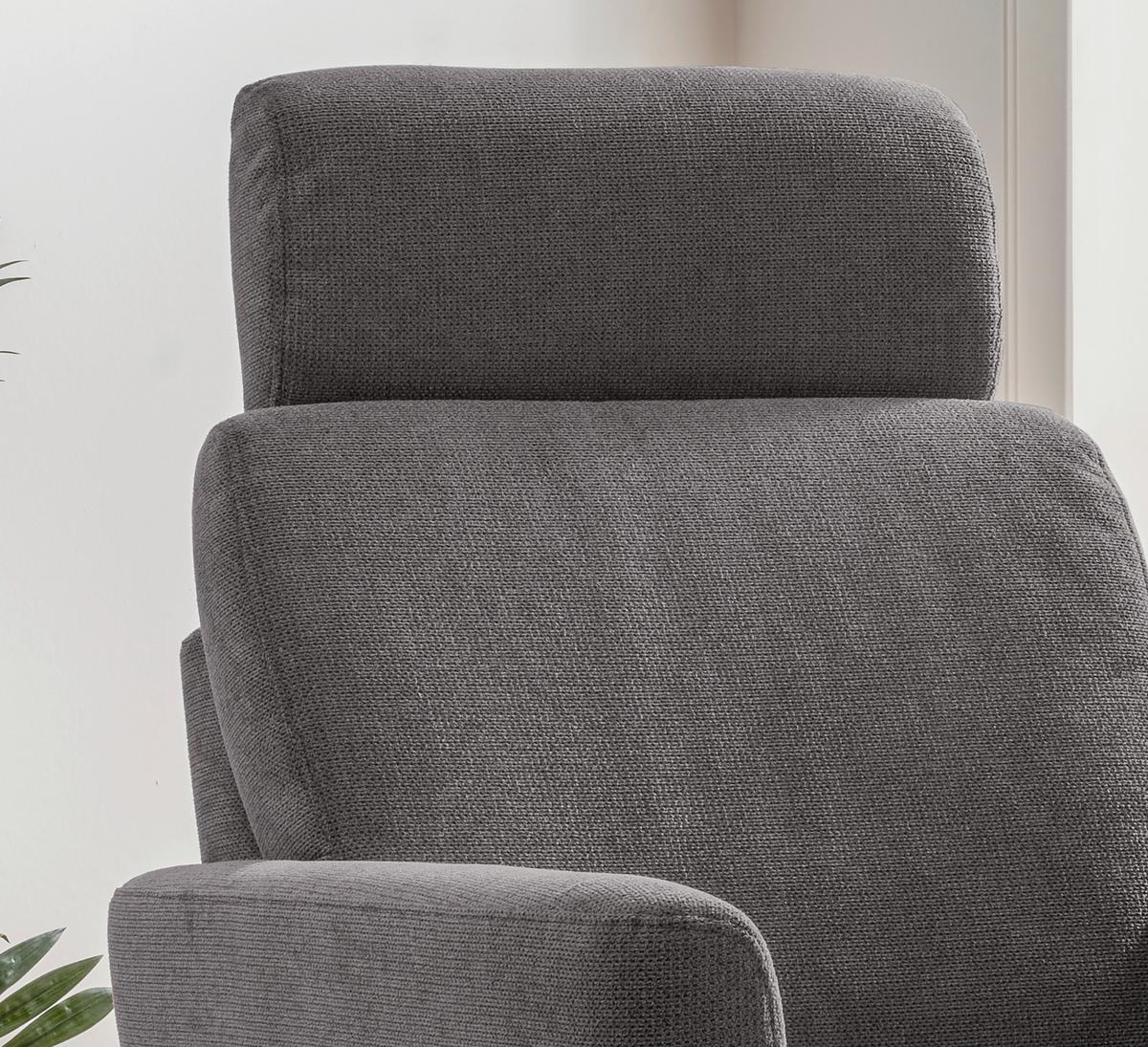 Relaxsessel Centrale T: 87-154 Cm, Greige - Greige/Schwarz, MODERN, Textil (77/105/87-154cm) - Livetastic