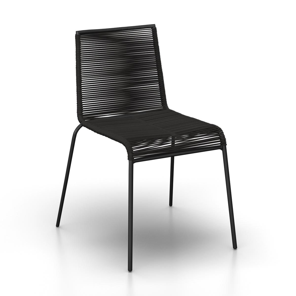 SÚPRAVA ZÁHRADNÉHO NÁBYTKU SUNA - čierna/farba tíku, Modern, kov/drevo - Bessagi Garden