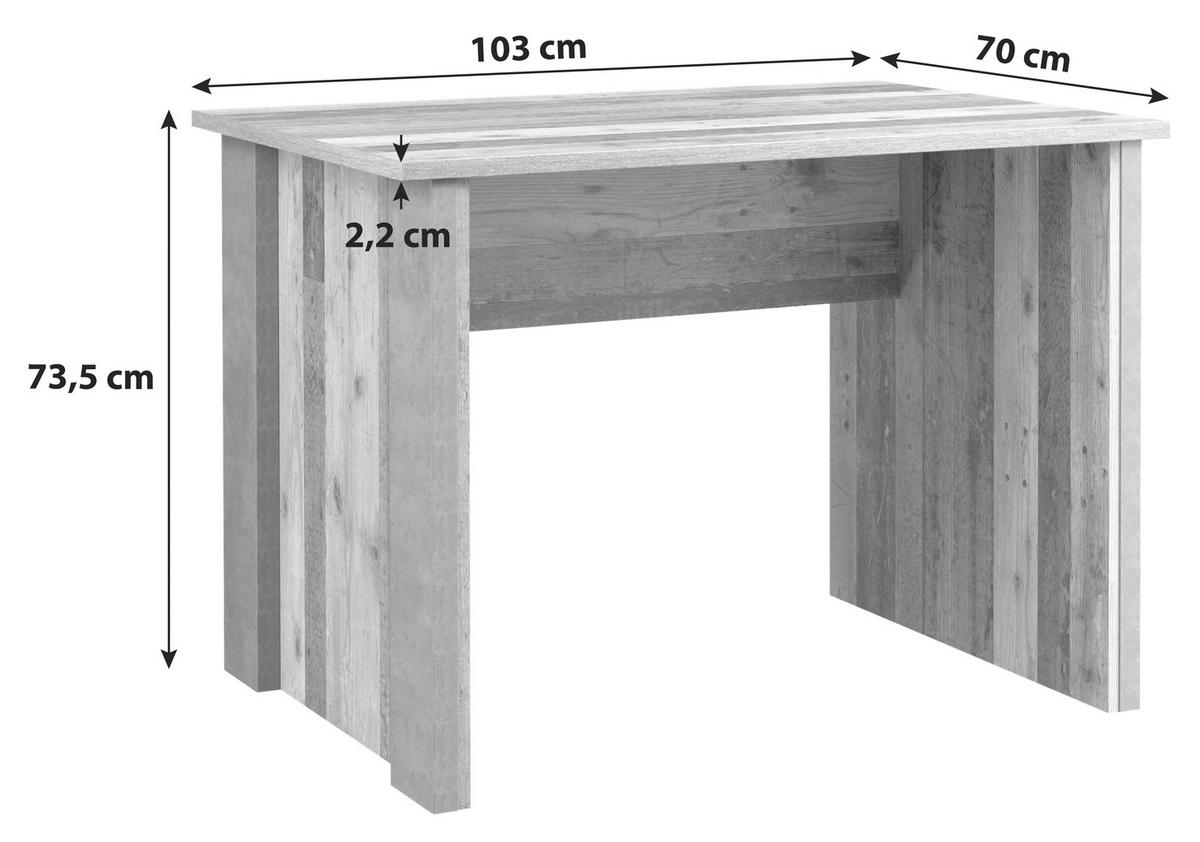 Schreibtisch B 103cm H 73,5cm Cliff, Braun/grau - Dunkelgrau/Braun, KONVENTIONELL, Holzwerkstoff/Kunststoff (103/70/73.5cm) - MID.YOU