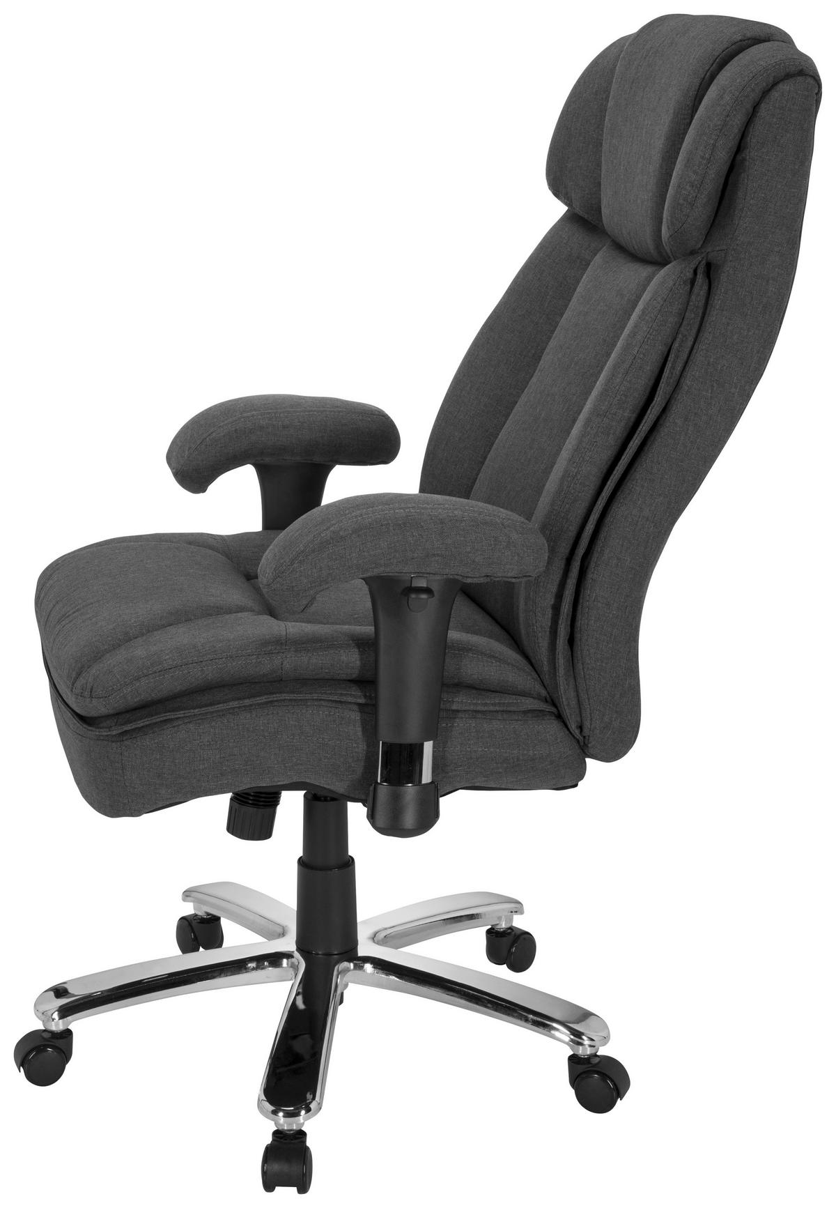Chefsessel Builder Xxl I Dunkelgrau - Dunkelgrau/Silberfarben, MODERN, Kunststoff/Textil (76/123/81cm) - MID.YOU