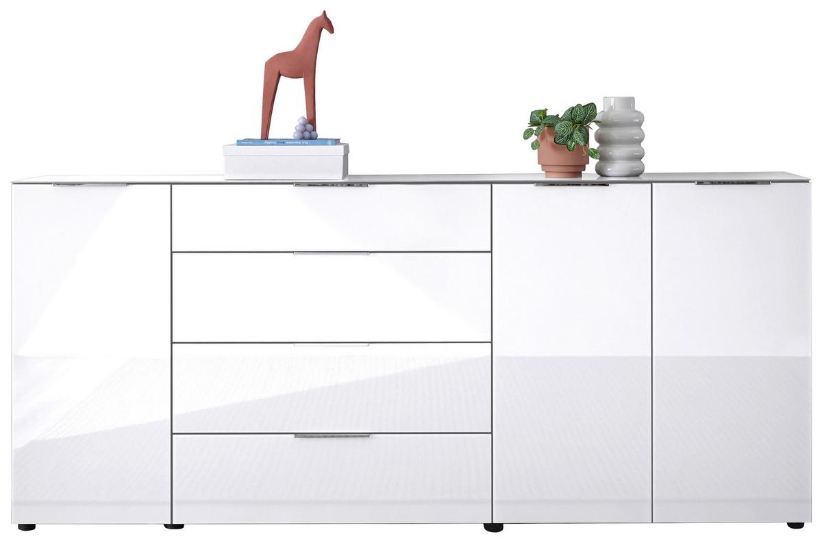 ŠIROKÁ KOMODA SIENA -EXKLUSIV- - čierna/biela, Modern, kov/kompozitné drevo (226/99/40cm) - Mömax