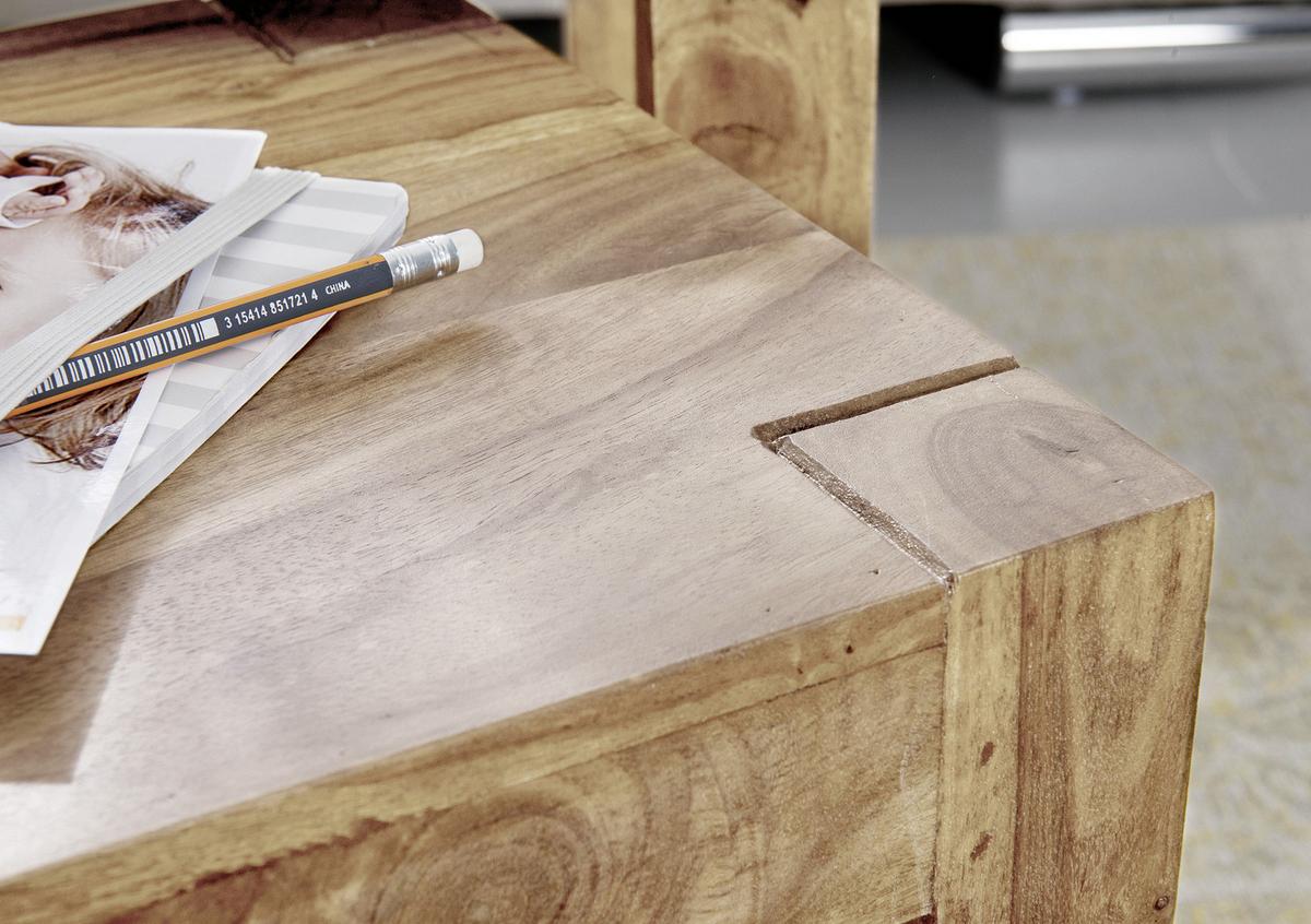 Beistelltisch Echtholz 3er-set Mumbai, Akazie - Akaziefarben, Design, Holz (45/50/35cm) - MID.YOU
