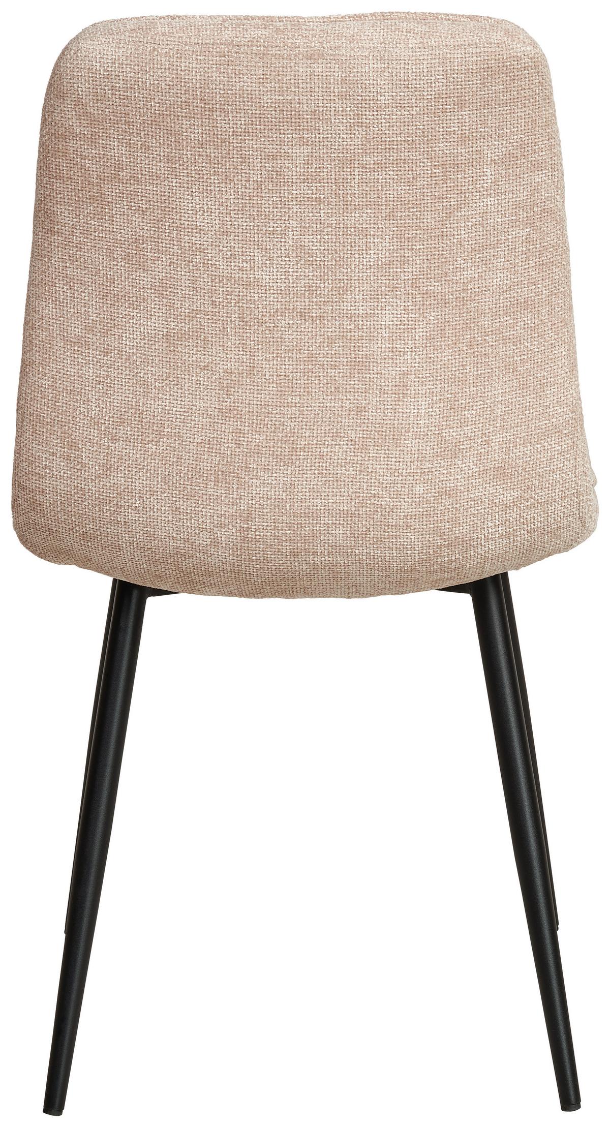 Vierfußstuhl Nevio Leinenoptik Beige, B: 45 cm - Beige/Schwarz, KONVENTIONELL, Holz/Textil (45/89/58cm) - MID.YOU