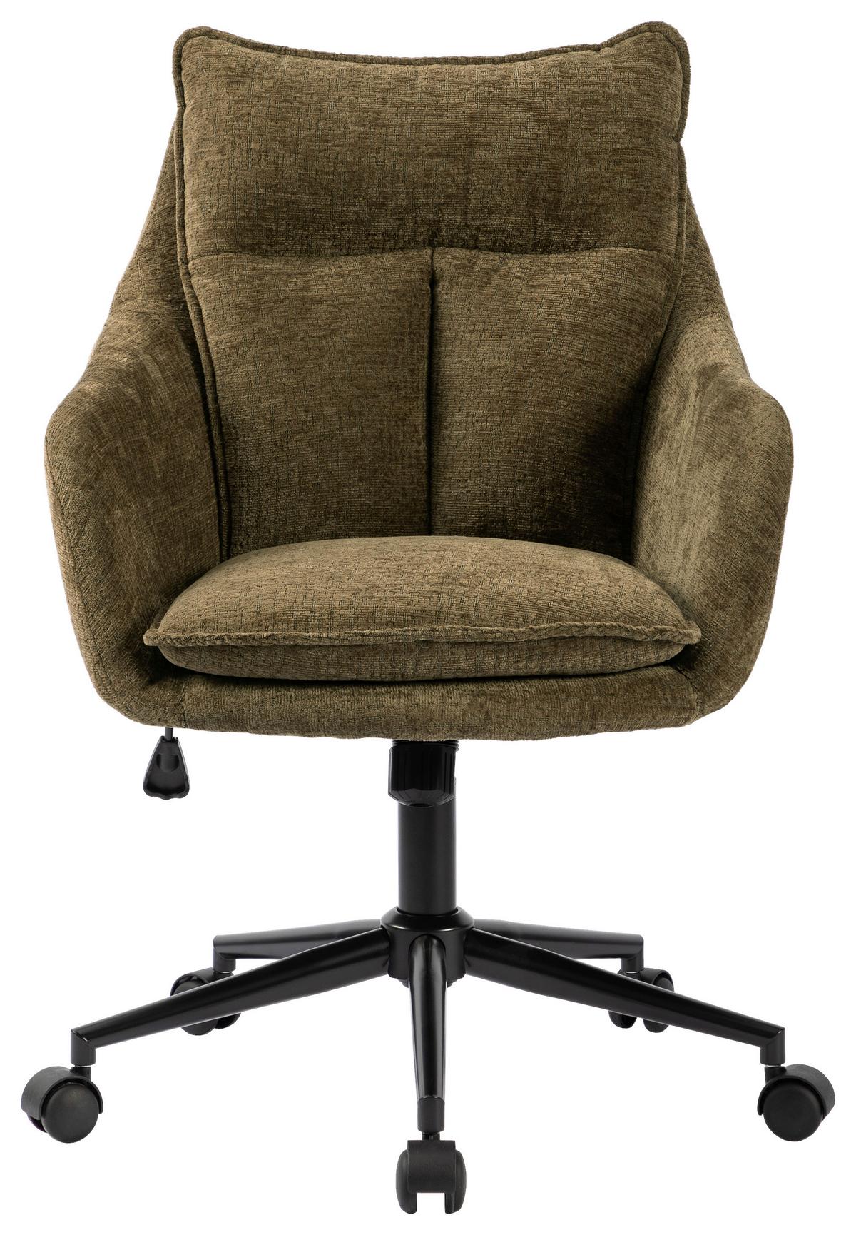 Drehstuhl Siena Grün B: 58 cm - Schwarz/Grün, MODERN, Kunststoff/Textil (58/85-93/58cm) - MID.YOU