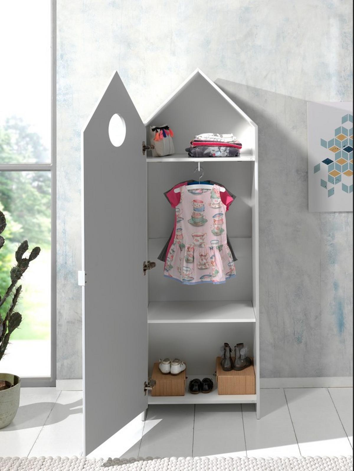 Kinderkleiderschrank Casami - Blau/Weiß, MODERN, Holzwerkstoff (57,6/171,3/37cm) - MID.YOU