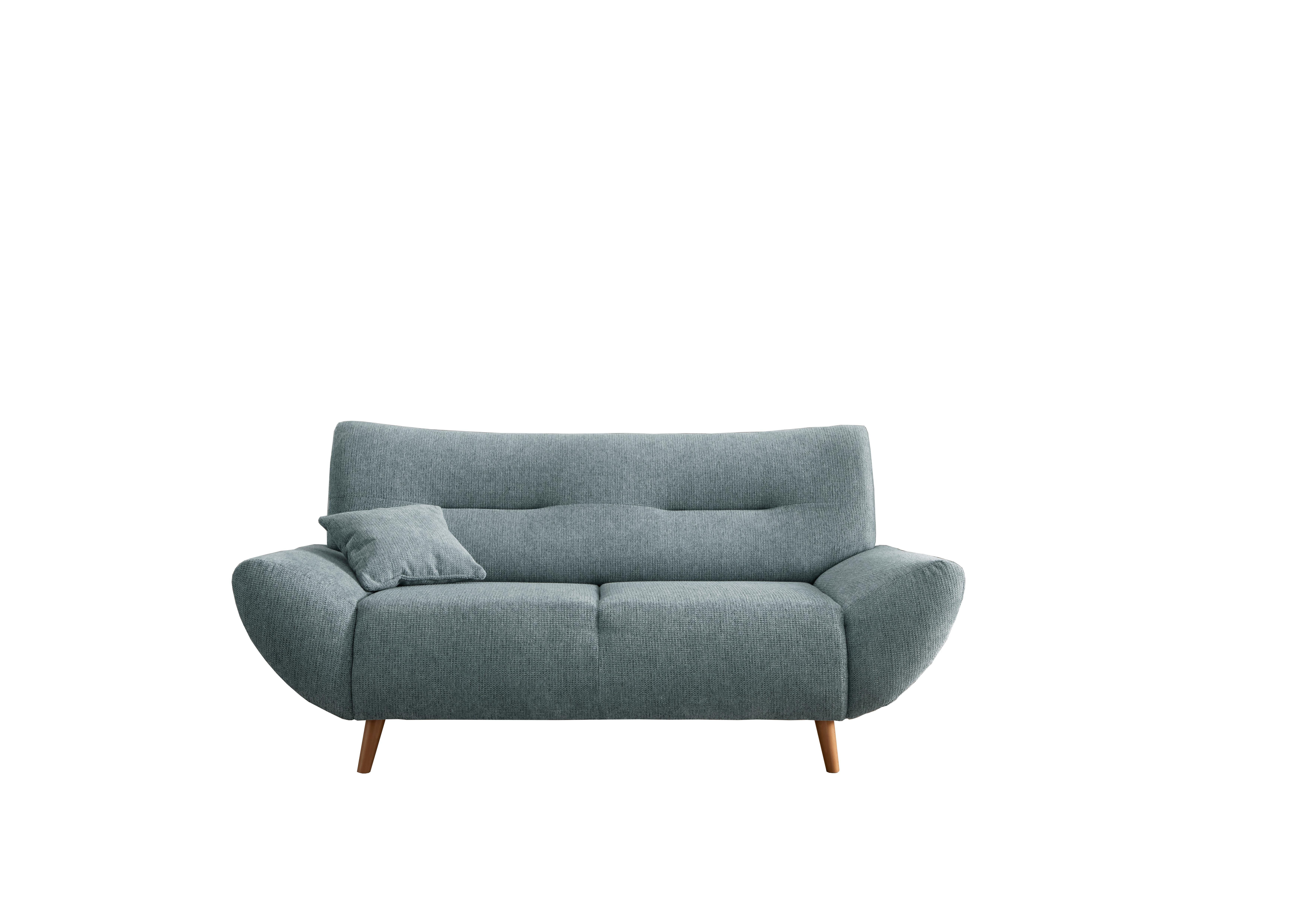 2-Sitzer-Sofa Chenille Blau Rücken Echt