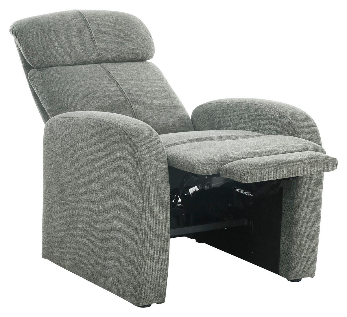 Tv-fotel Graz - világosszürke, Modern, textil/fa (74/104/90cm)