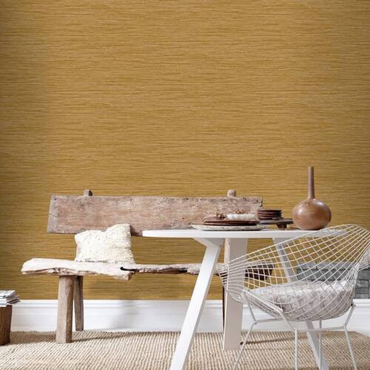 Vliestapete Grasspaper, Gelb - Gelb, Basics, Papier/Kunststoff (52/1005cm)