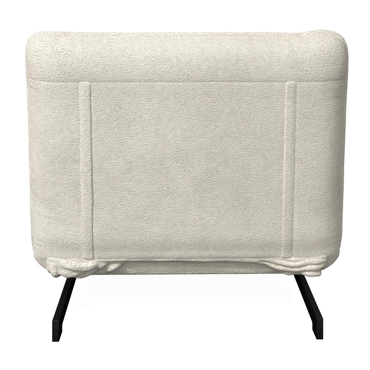 Rozkladacie kreslo LUNA, biele buklé, max.120 kg - čierna/biela, Modern, kov/textil (92/40/66cm) - Bessagi Home