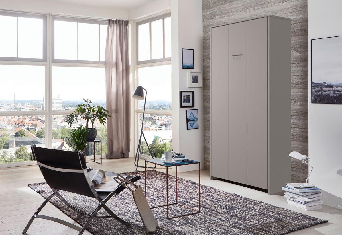 Schrankbett Juist Sahara Lf: 140x200 cm - Alufarben/Sahara, KONVENTIONELL, Holz/Holzwerkstoff (140/200cm) - MID.YOU