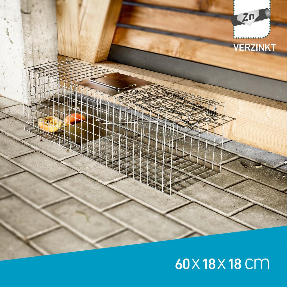 Marderfalle Lebendfalle Metall 60x18x20 Cm - Alufarben, Basics, Metall (60/18/20cm)
