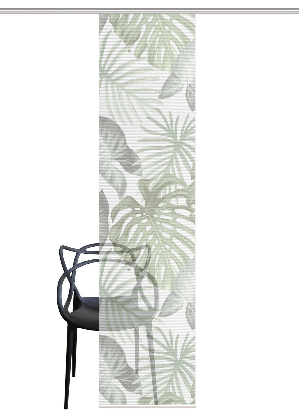 Flächenvorhang Sanja - Grün, Natur, Textil (60cm)