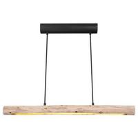 Hängeleuchte Mella H: 150 cm 1-Flammig - Schwarz/Naturfarben, Basics, Holz/Metall (80/7/150cm) - Globo