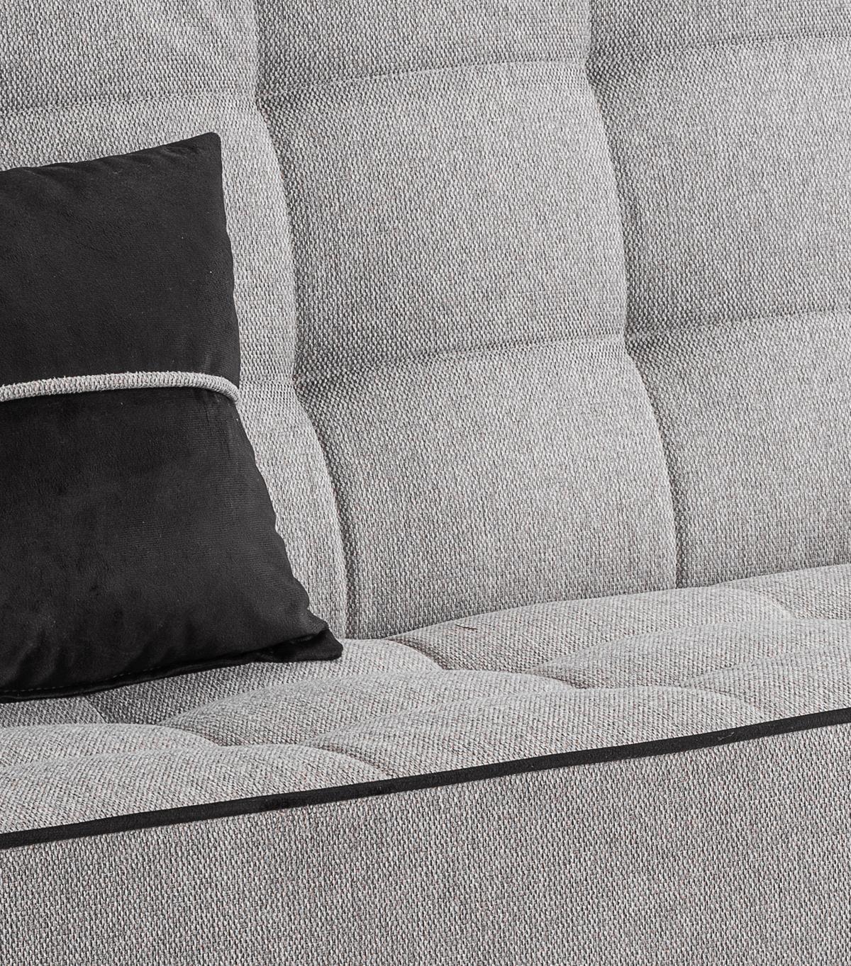 Schlafsofa Bono Hellgrau B: 199cm - Hellbraun/Hellgrau, Basics, Holz/Textil (199/91/91cm) - MID.YOU