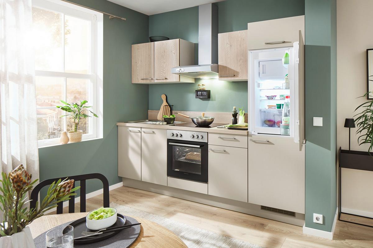 Küchenblock Pn80/pn100 - Kaschmir/Eichefarben, MODERN, Holzwerkstoff (260cm) - Pino