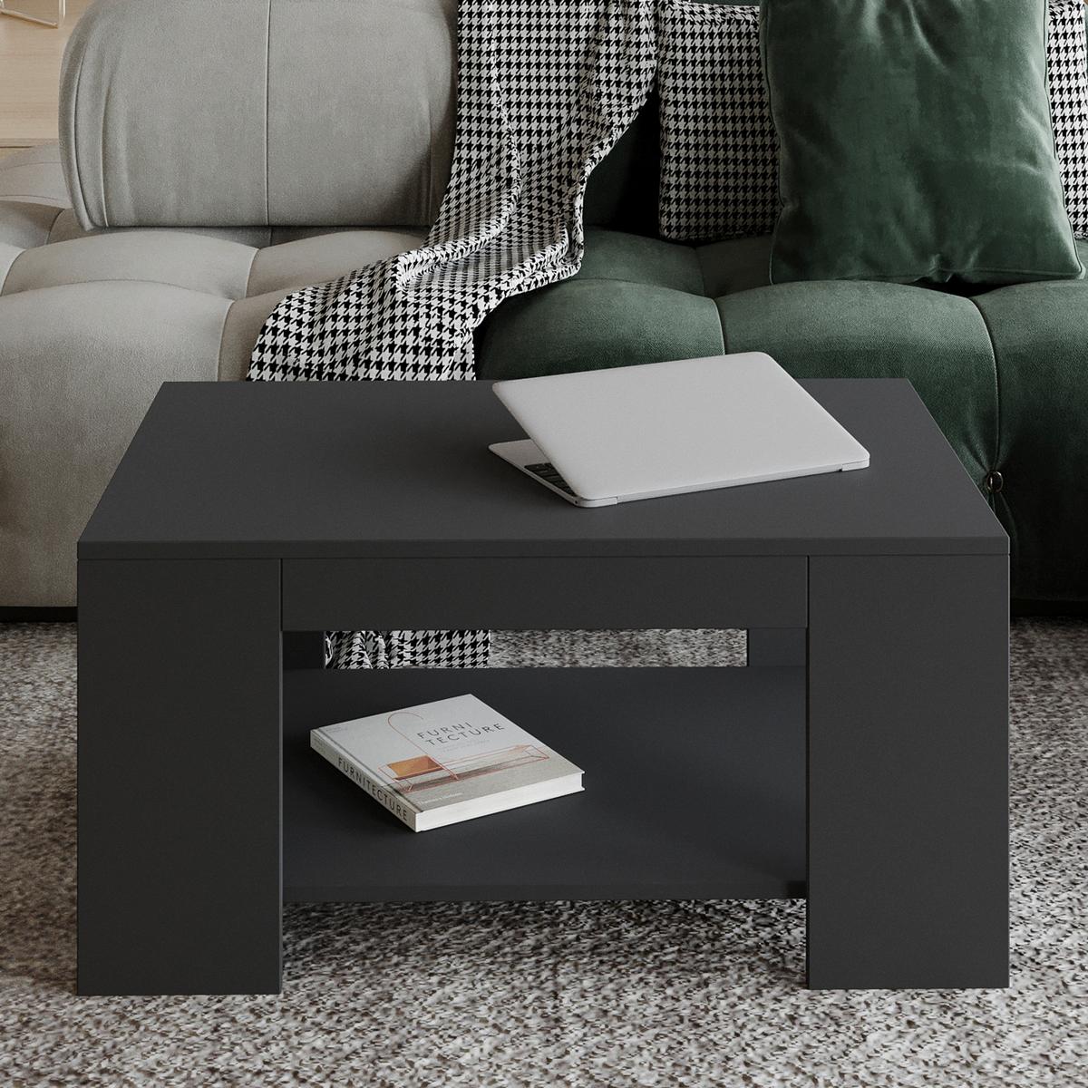 Couchtisch Lina Anthrazit B: 90 Cm - Anthrazit, Design, Holzwerkstoff (90/60/44cm) - Livetastic