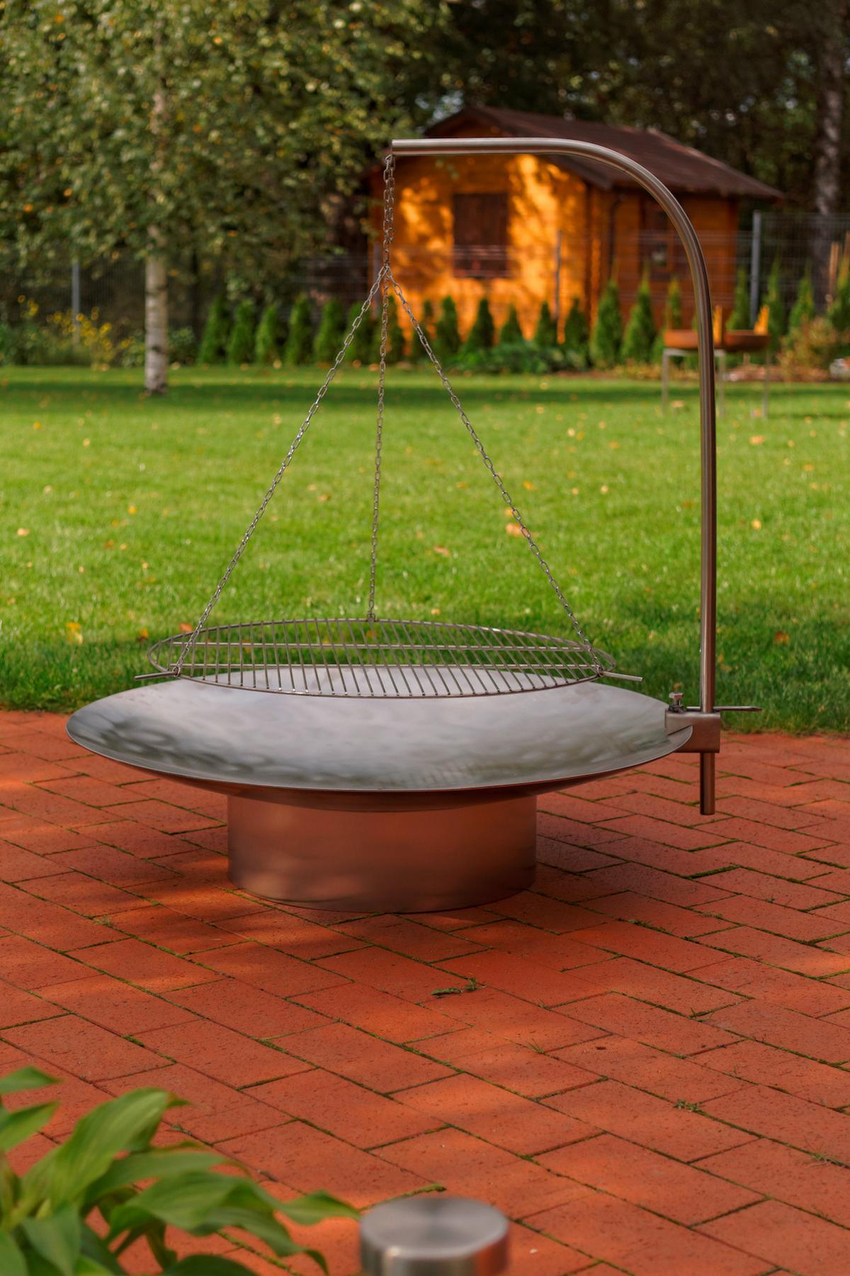 Feuerschale Grace M Edelstahl - Edelstahlfarben, Basics, Metall (58/58/13,6cm)