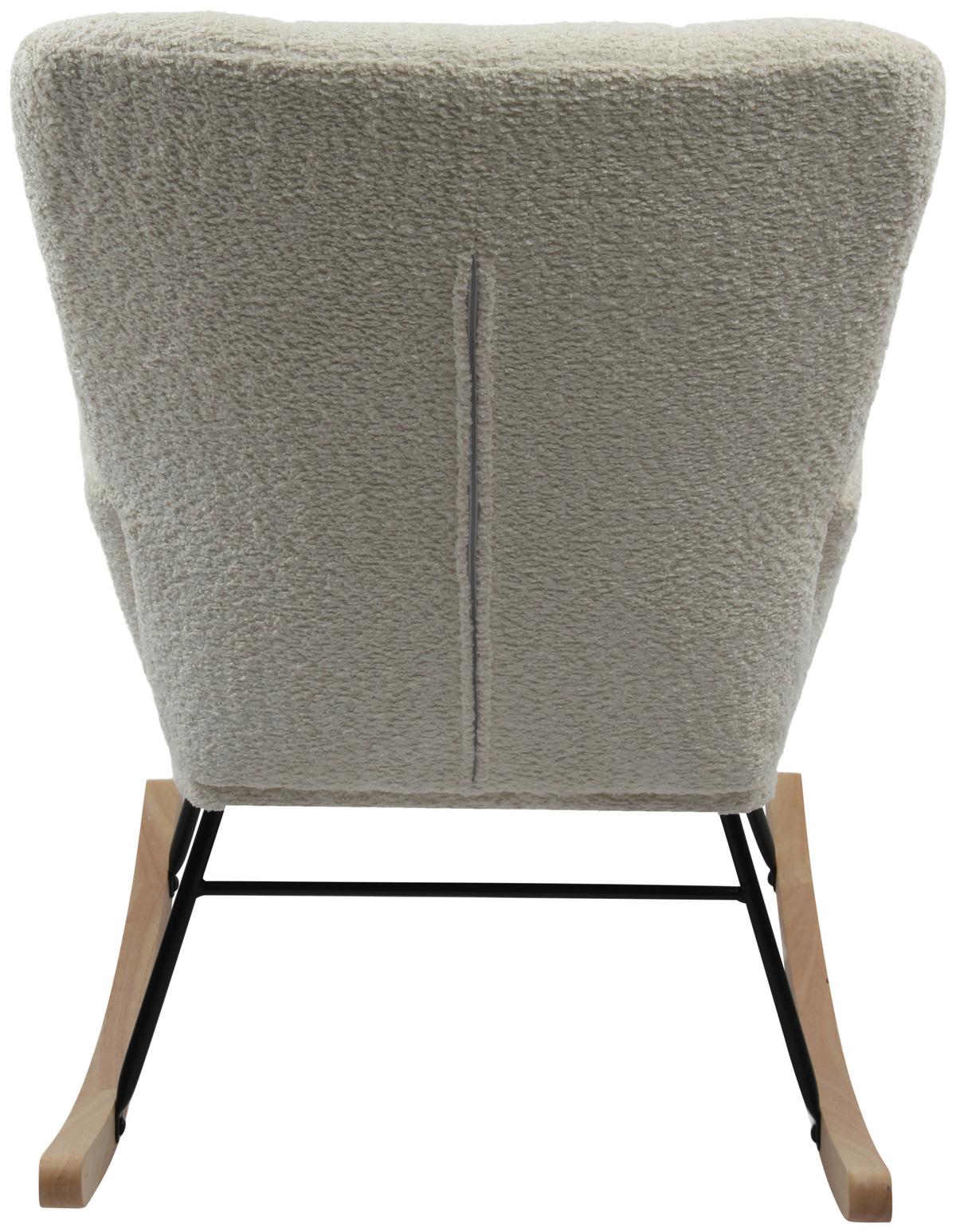 Schaukelstuhl Viktor Weiß B: 62 cm - Naturfarben/Weiß, Basics, Holz/Textil (62/90/52cm) - P & B