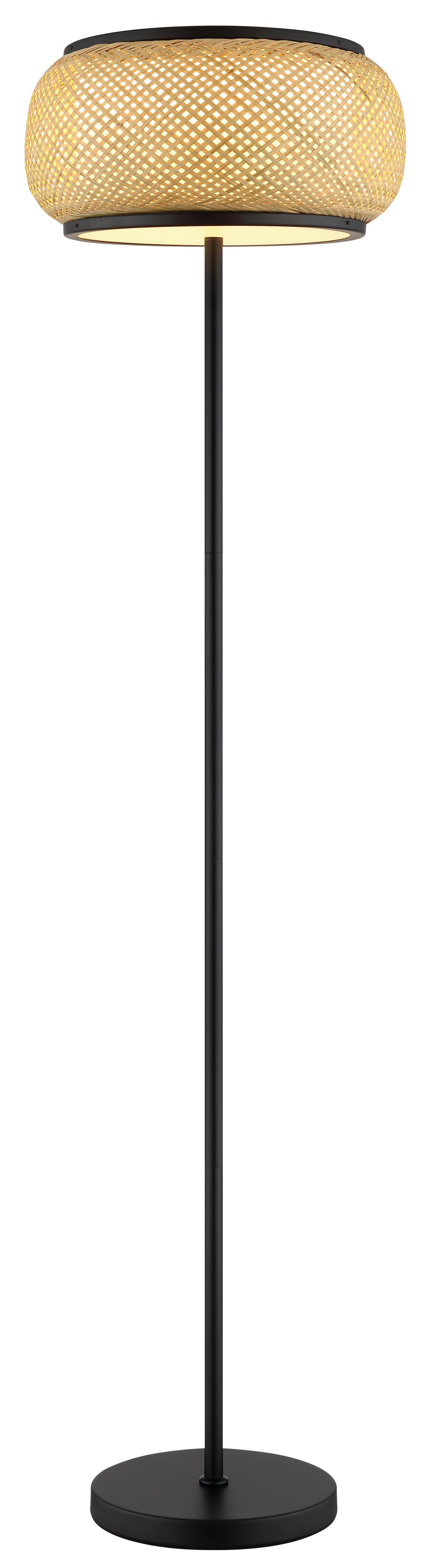 Led-stehleuchte Memory-Funktion - Schwarz/Naturfarben, Design, Holz/Kunststoff (38/146,1cm) - Globo