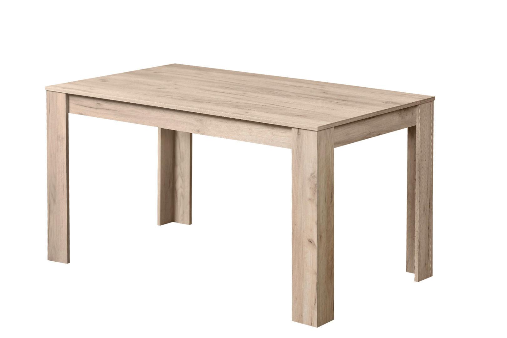 Étkezőasztal Itaka - szürke tölgy, Basics, faalapú anyag (135/80,5/74,5cm)