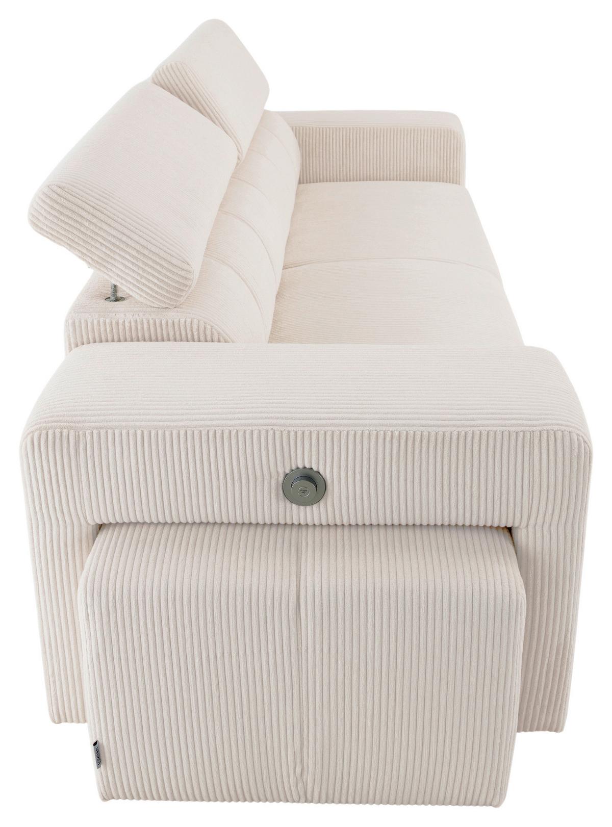 3-SitzerSofa m. Schlaffunktion Sirius S creme, B: 251cm - Creme/Schwarz, KONVENTIONELL, Holz/Holzwerkstoff (251/96/100cm)
