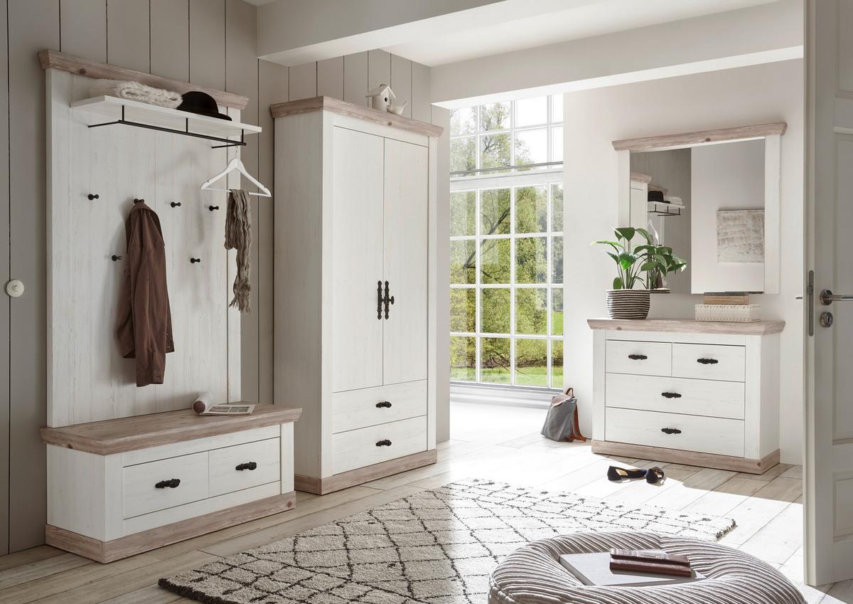 Garderobe Florenz Pinienfarbe/Hellbraun 341cm - Hellbraun/Pinienfarben, Design, Holzwerkstoff (341/201/45cm) - MID.YOU