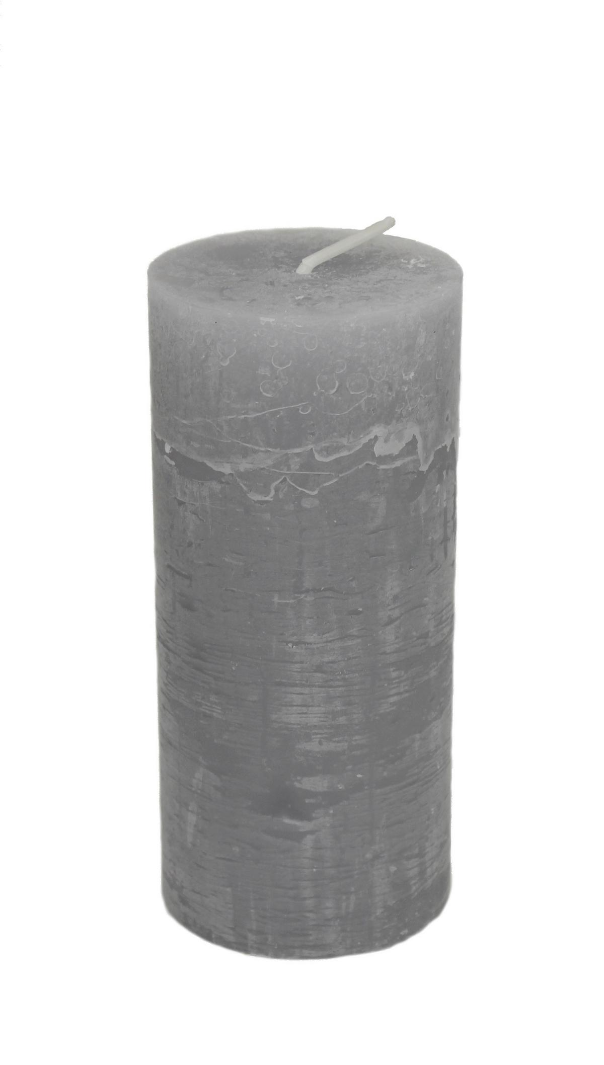 Valcová sviečka LIA - svetlosivá, Modern, textil/prírodné materiály (6,8/15cm) - Premium Living