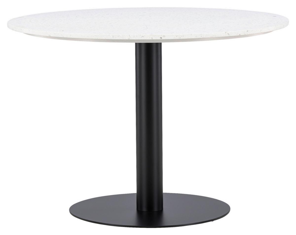 Esstisch Razzia - Schwarz/Weiß, Design, Stein/Metall (106/106/75cm) - Livetastic