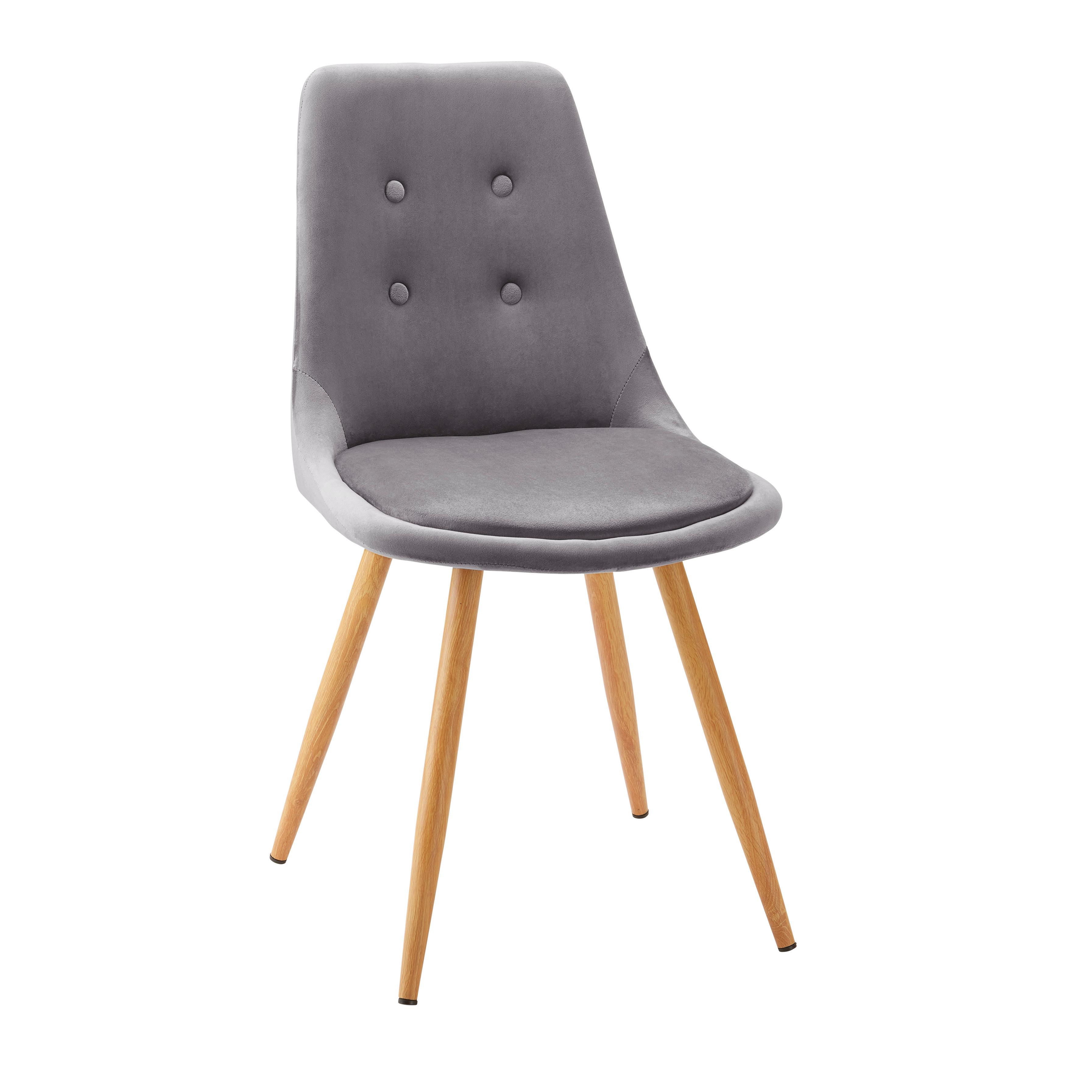 Jídelní židle IRIS - barvy dubu/tmavě šedá, Moderní, kov/textil (49/87/55cm) - Modern Living