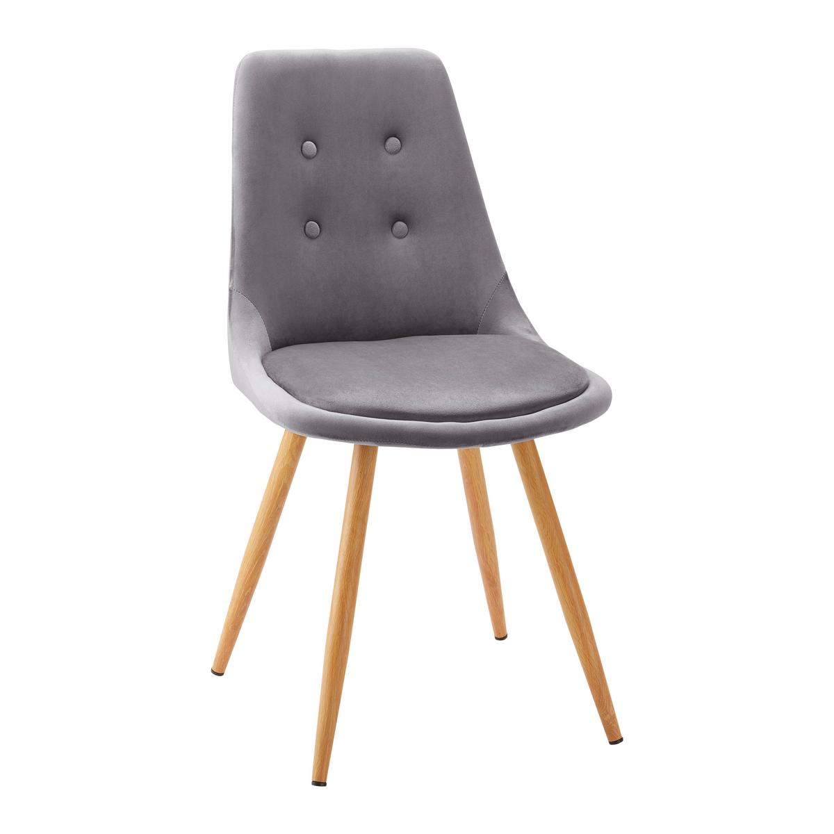 Jídelní židle IRIS - barvy dubu/tmavě šedá, Moderní, kov/textil (49/87/55cm) - Modern Living