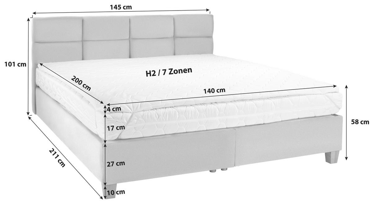 Polsterbett mit Bettkasten 140x200 Bellagio Gelb - Gelb/Buchefarben, KONVENTIONELL, Holz (140/200cm)