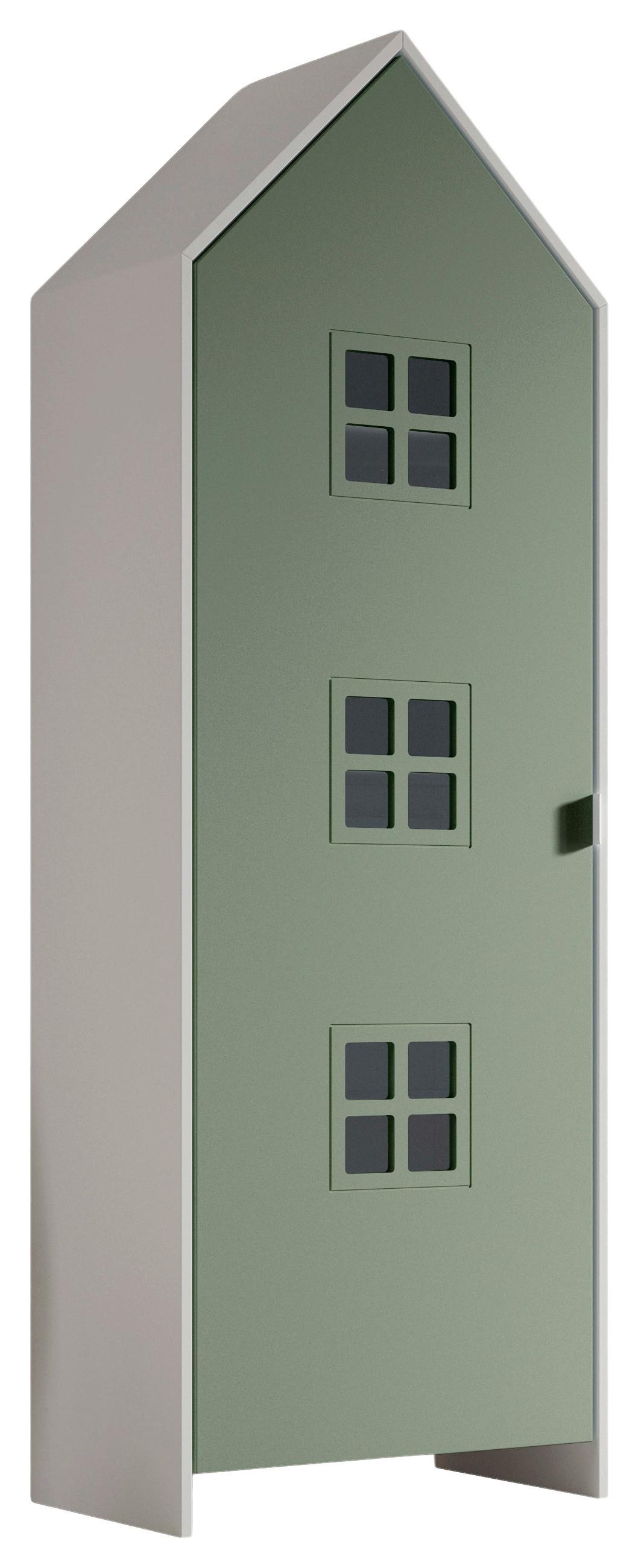 Kinderkleiderschrank Casami - Weiß/Grün, MODERN, Holzwerkstoff (57,6/171,3/37cm) - MID.YOU