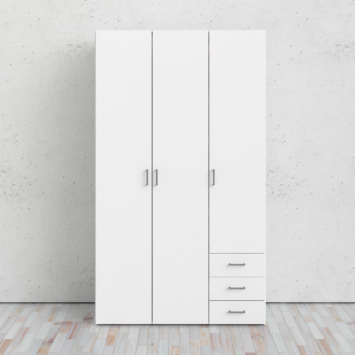 Kleiderschrank Space, Weiß, B: 115,8 Cm - Weiß, Basics, Holzwerkstoff (115,8/200,4/49,5cm) - MID.YOU