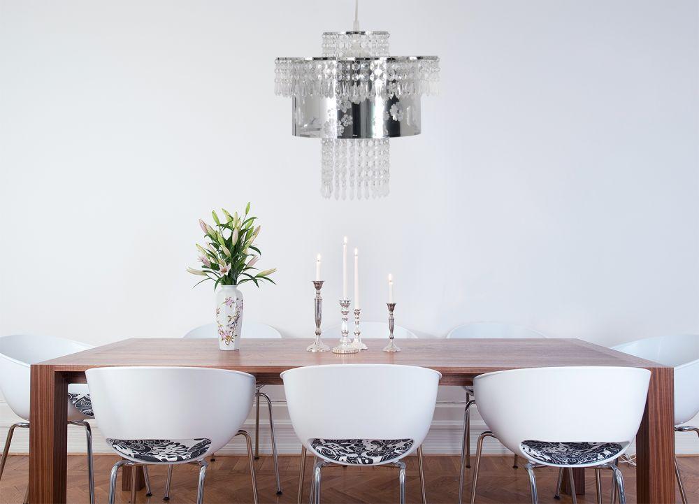 Hängeleuchte Fancy H: 155, 5 cm 1-Flammig - Chromfarben, Trend, Metall (32/155,5cm) - Näve