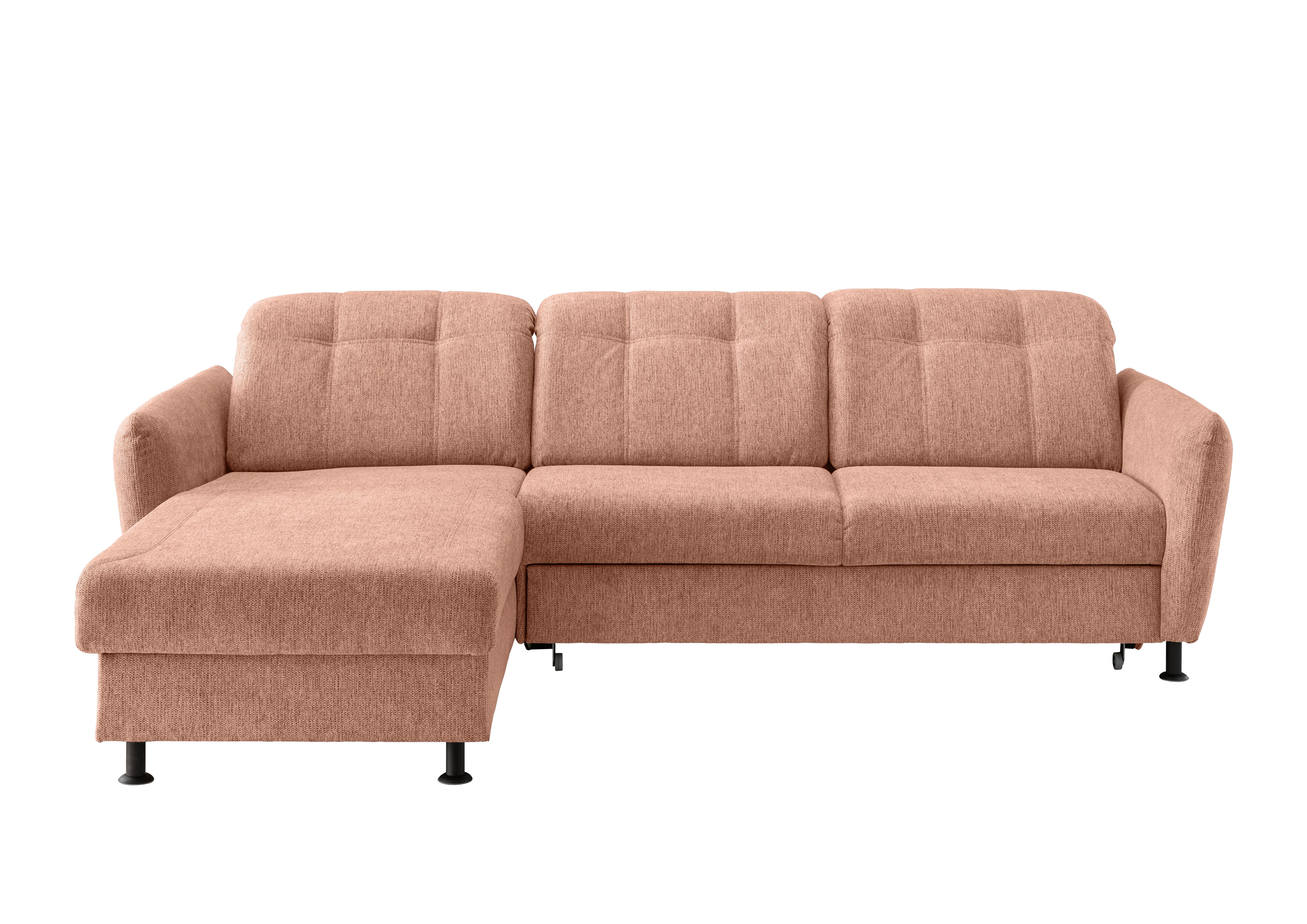 Ecksofa Minori Chenille Koralle, S: 184x267 cm - Koralle/Schwarz, MODERN, Textil (184/267cm) - Livetastic