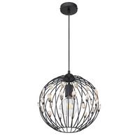 Hängeleuchte Kristall H: 120 cm 1-Flammig, mit Kristallglas - Schwarz, Basics, Glas/Metall (30/120cm) - Globo