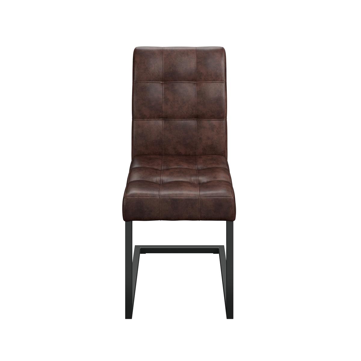 Schwingstuhl Donna S Lederlook Vintage Braun Gepolstert - Anthrazit/Braun, MODERN, Textil/Metall (42/91/62cm)