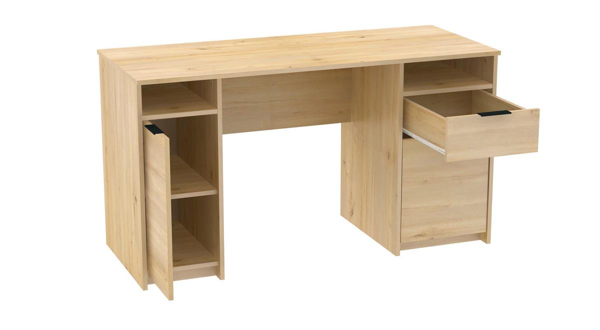 Schreibtisch Urbano Eiche Artisan B: 138 cm - Eiche Artisan, MODERN, Holzwerkstoff (138/76/57cm)