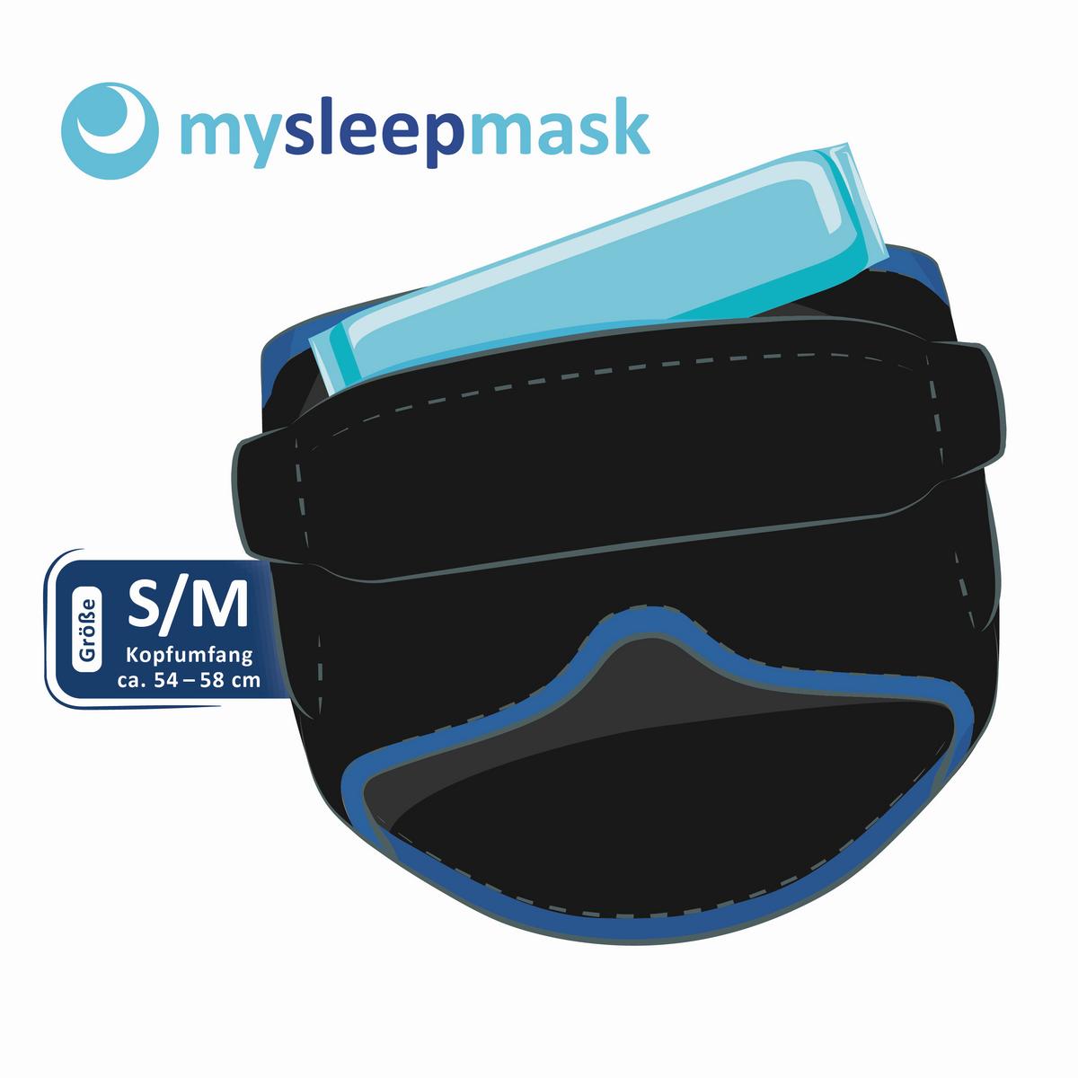 SCHLAFMASKE MYSLEEPMASK S/M SCHWARZ/BLAU - Blau/Schwarz, Basics, Textil (26,5/19/1cm)