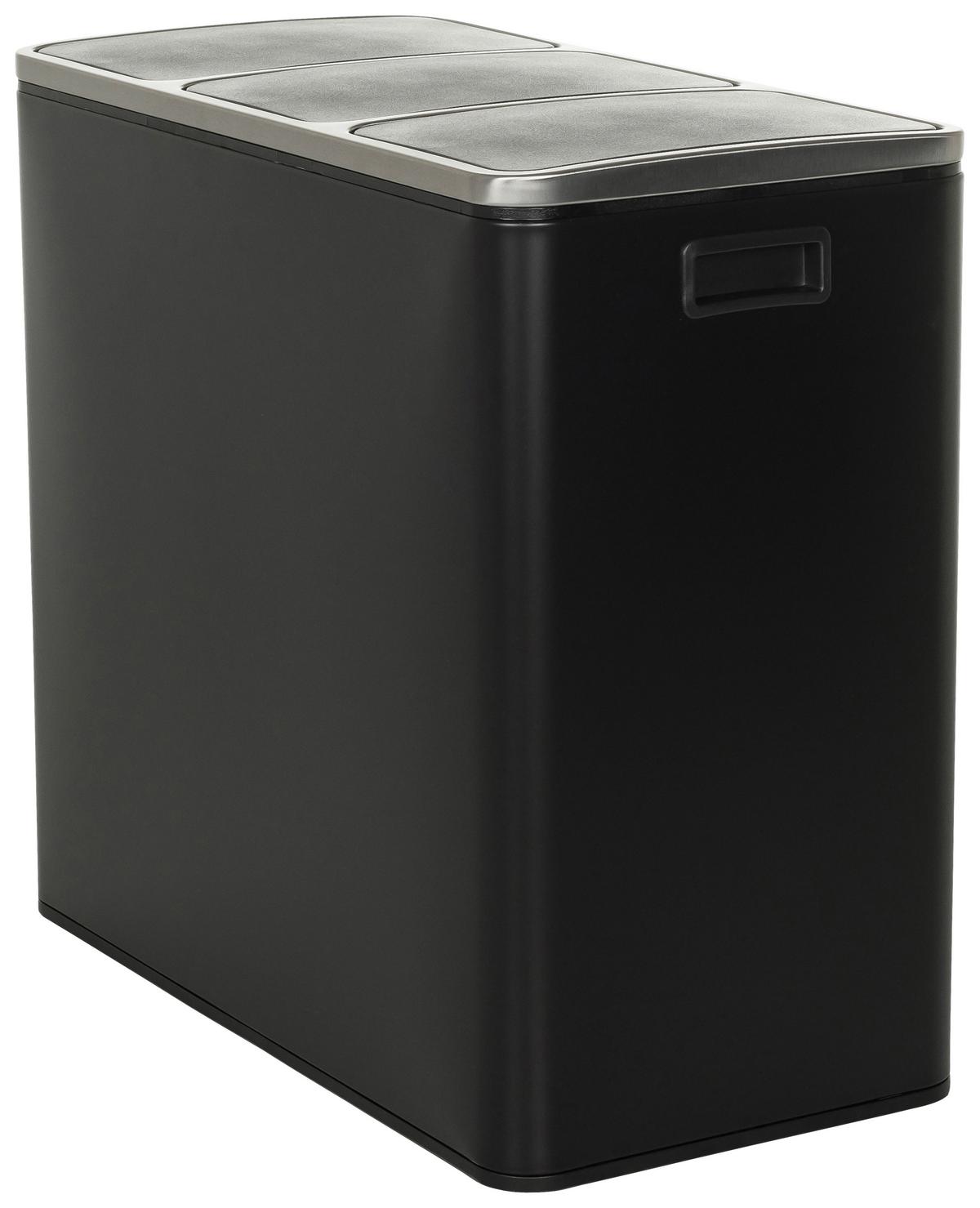 Abfallsammler Clean Ix Schwarz B: 61 cm - Schwarz, MODERN, Kunststoff/Metall (61.0/56.0/31.5cm) - MID.YOU