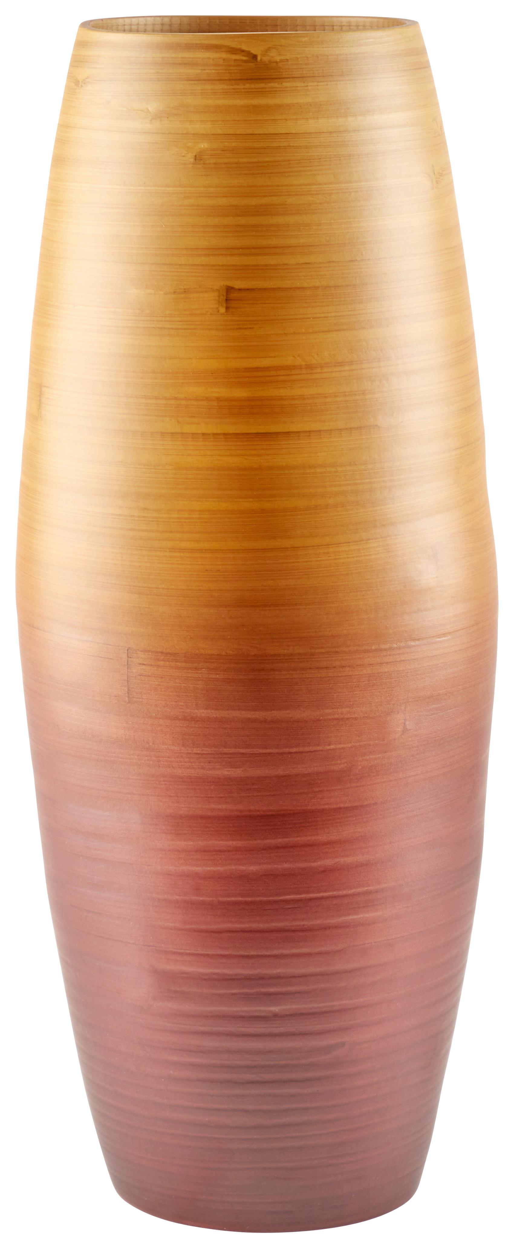 Vase Camille Zylindrisch Bambus Braun/Gelb H: 47 cm - Gelb/Braun, MODERN, Naturmaterialien (19/47cm) - James Wood
