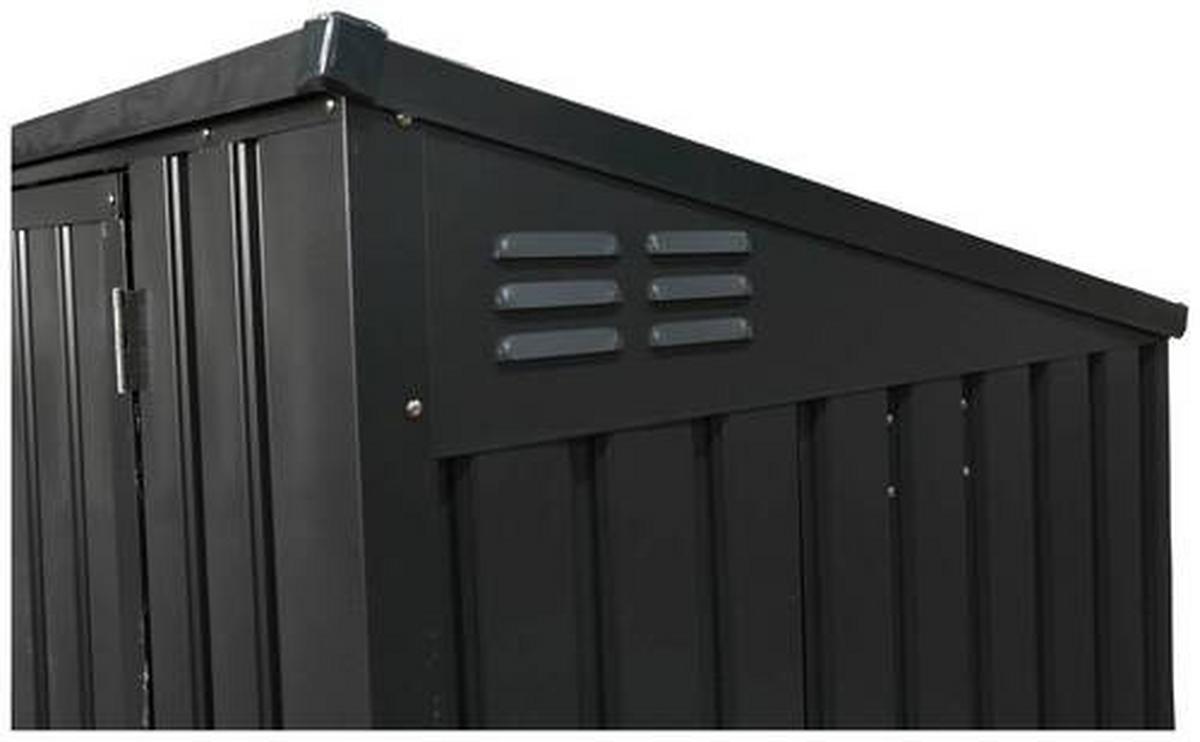 Box na odpadkové koše 240l, 5x3, kov - tmavě šedá, Basics, kov (172/131/100cm)